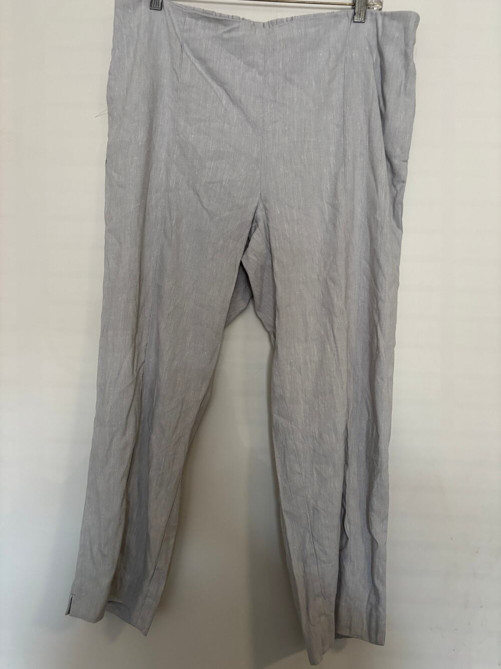 J. Jill Linen Blend Ankle Pants Womens Size Large Grey Elastic Waist